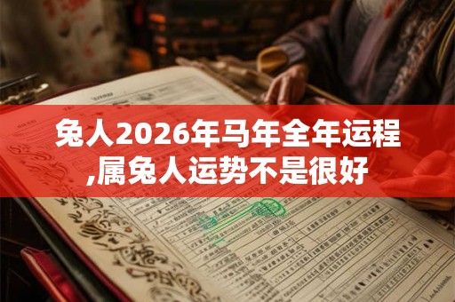 兔人2026年马年全年运程,属兔人运势不是很好