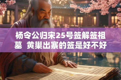 杨令公归宋25号签解签祖墓  黄巢出寨的签是好不好