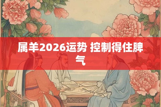 属羊2026运势 控制得住脾气 属羊2026运势 控制得住脾气