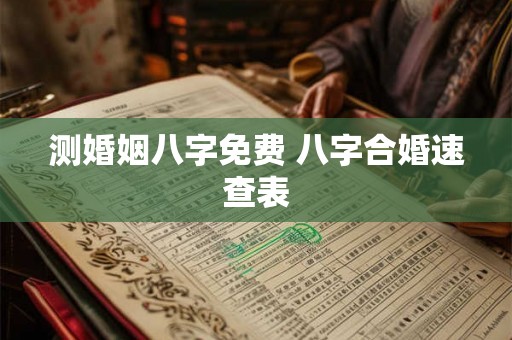 测婚姻八字免费 八字合婚速查表