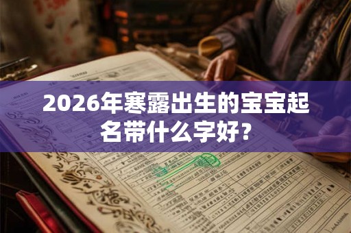 2026年寒露出生的宝宝起名带什么字好？