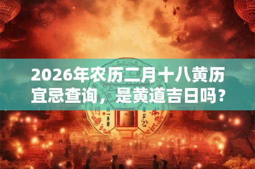 2026年农历二月十八黄历宜忌查询，是黄道吉日吗？