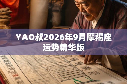 YAO叔2026年9月摩羯座运势精华版 YAO叔2026年9月摩羯座运势精华版