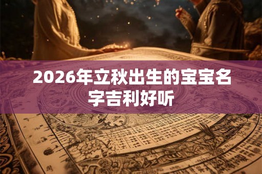 2026年立秋出生的宝宝名字吉利好听