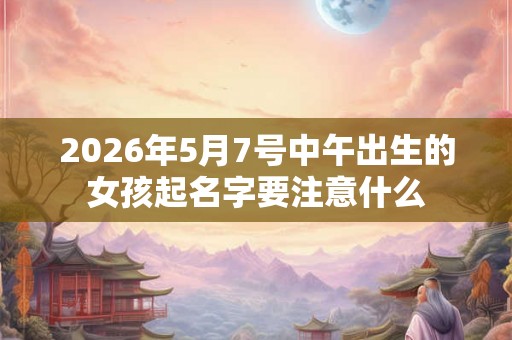 2026年5月7号中午出生的女孩起名字要注意什么