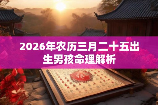 2026年农历三月二十五出生男孩命理解析