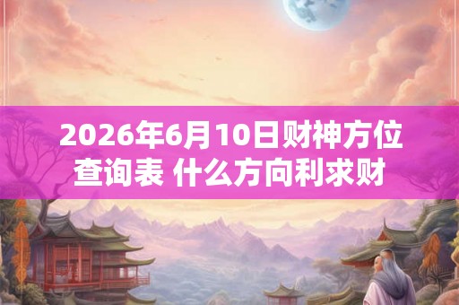 2026年6月10日财神方位查询表 什么方向利求财
