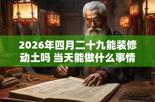 2026年四月二十九能装修动土吗 当天能做什么事情