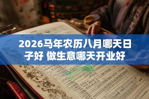 2026马年农历八月哪天日子好 做生意哪天开业好