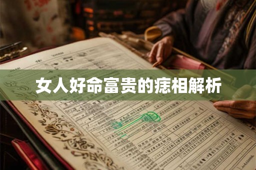 女人好命富贵的痣相解析