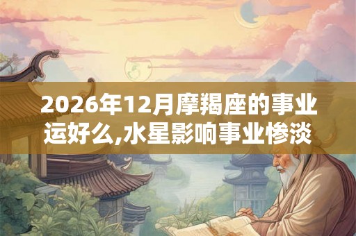 2026年12月摩羯座的事业运好么,水星影响事业惨淡