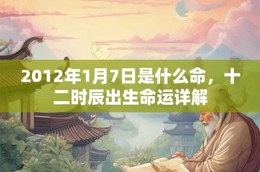 2012年1月7日是什么命，十二时辰出生命运详解