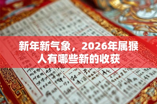 新年新气象，2026年属猴人有哪些新的收获