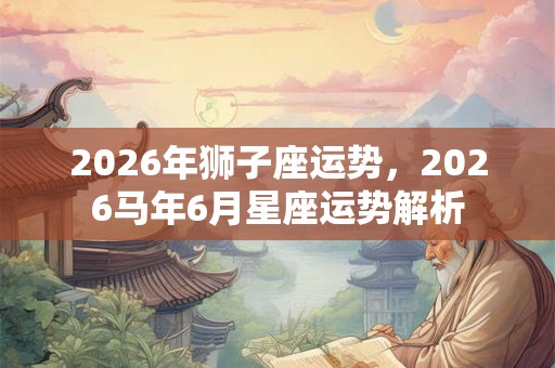 2026年狮子座运势，2026马年6月星座运势解析