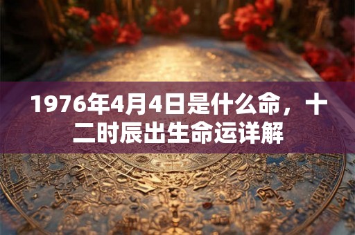 1976年4月4日是什么命，十二时辰出生命运详解