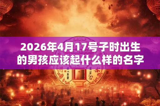 2026年4月17号子时出生的男孩应该起什么样的名字