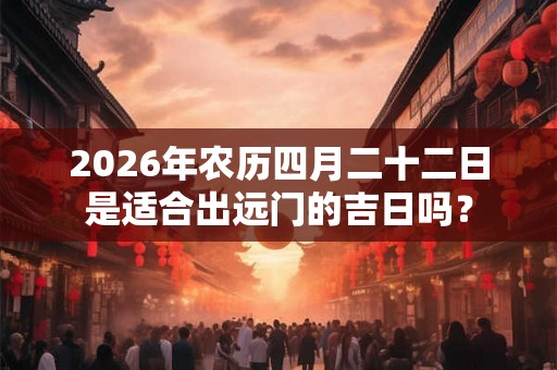 2026年农历四月二十二日是适合出远门的吉日吗? 2026年农历四月二十二日是适合出远门的吉日吗?