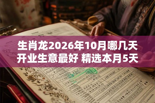 生肖龙2026年10月哪几天开业生意最好 精选本月5天开业吉日