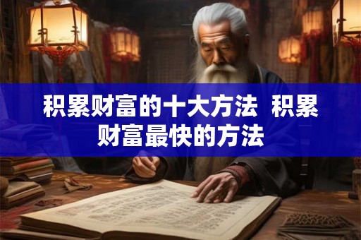 积累财富的十大方法  积累财富最快的方法