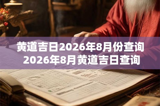 黄道吉日2026年8月份查询 2026年8月黄道吉日查询