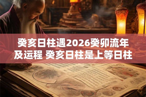 癸亥日柱遇2026癸卯流年及运程 癸亥日柱是上等日柱吗