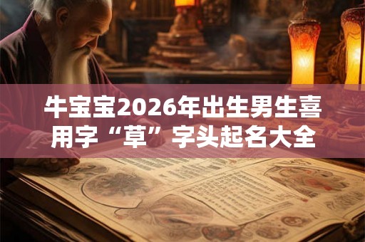 牛宝宝2026年出生男生喜用字“草”字头起名大全