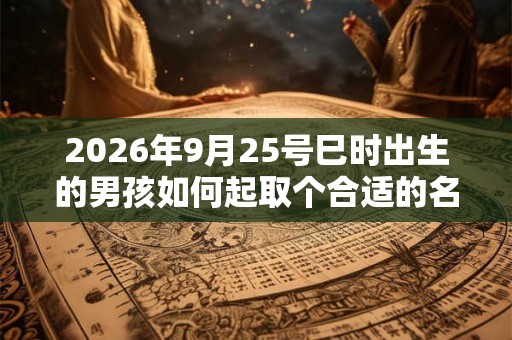 2026年9月25号巳时出生的男孩如何起取个合适的名字，五行属什么