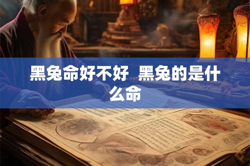 黑兔命好不好  黑兔的是什么命
