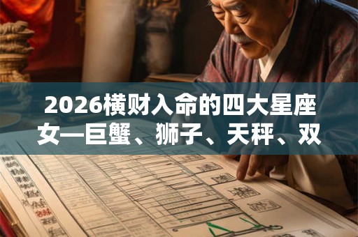 2026横财入命的四大星座女—巨蟹、狮子、天秤、双子