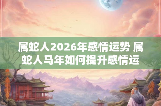 属蛇人2026年感情运势 属蛇人马年如何提升感情运