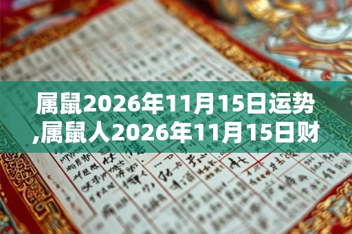属鼠2026年11月15日运势,属鼠人2026年11月15日财运,生肖鼠2026年11月15日运势