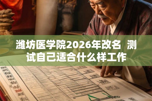潍坊医学院2026年改名 测试自己适合什么样工作 潍坊医学院2026年改名 测试自己适合什么样工作