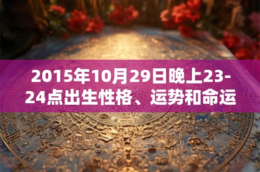 2015年10月29日晚上23-24点出生性格、运势和命运