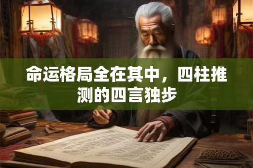 命运格局全在其中，四柱推测的四言独步