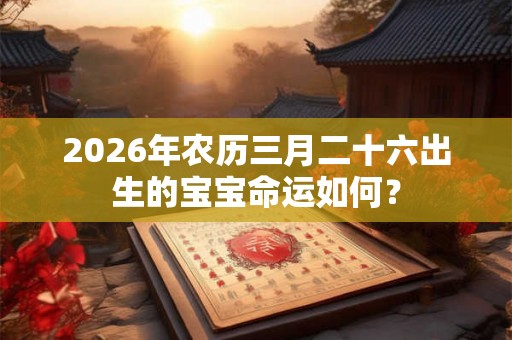 2026年农历三月二十六出生的宝宝命运如何？