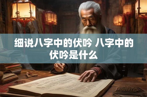 细说八字中的伏吟 八字中的伏吟是什么