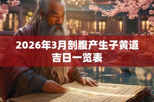 2026年3月剖腹产生子黄道吉日一览表