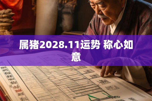 属猪2028.11运势 称心如意