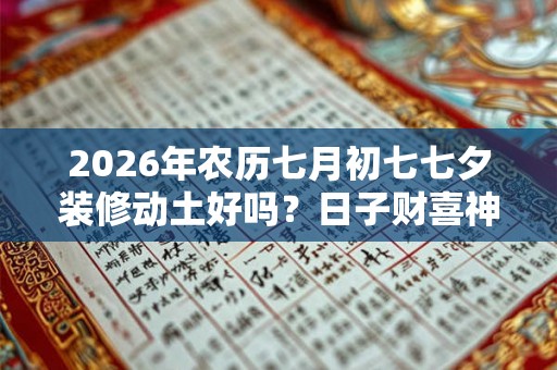 2026年农历七月初七七夕装修动土好吗？日子财喜神方位？