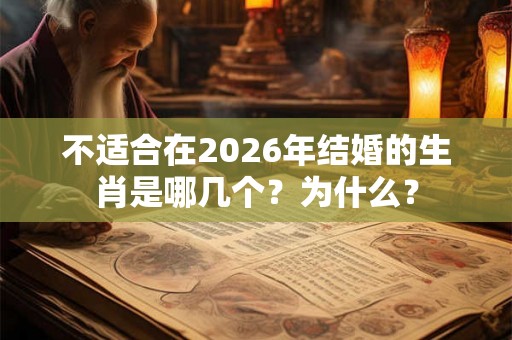 不适合在2026年结婚的生肖是哪几个？为什么？