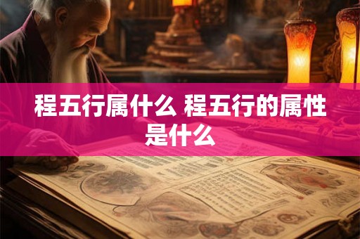 程五行属什么 程五行的属性是什么