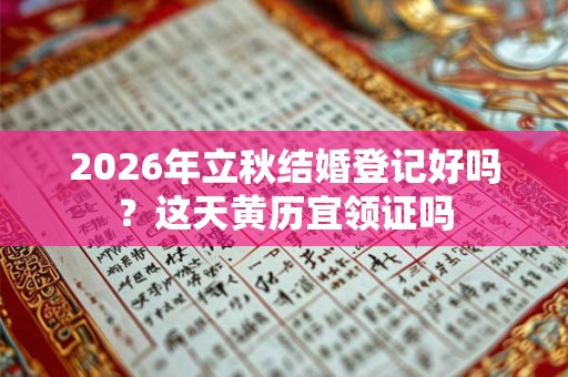 2026年立秋结婚登记好吗？这天黄历宜领证吗