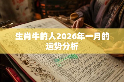 生肖牛的人2026年一月的运势分析