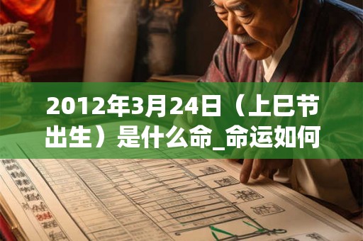 2012年3月24日(上巳节出生)是什么命_命运如何 2012年3月24日(上巳节出生)是什么命_命运如何