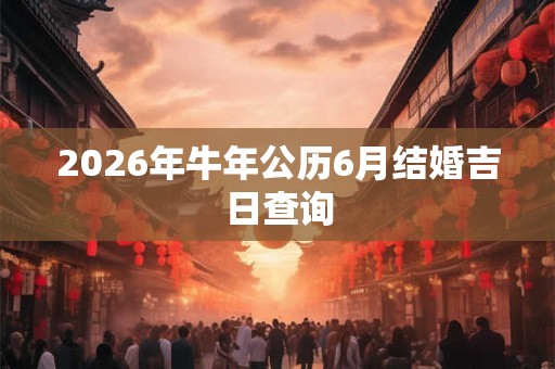 2026年牛年公历6月结婚吉日查询