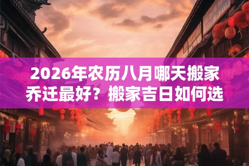 2026年农历八月哪天搬家乔迁最好？搬家吉日如何选择？