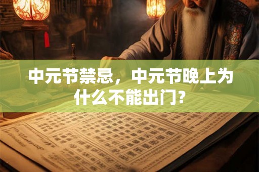 中元节禁忌,中元节晚上为什么不能出门? 中元节禁忌,中元节晚上为什么不能出门?