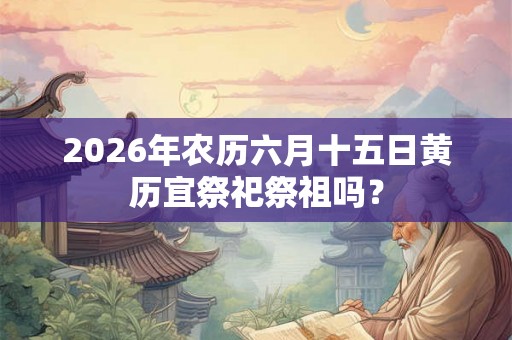 2026年农历六月十五日黄历宜祭祀祭祖吗？