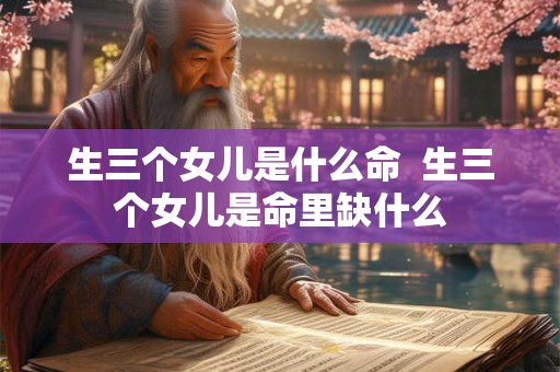 生三个女儿是什么命  生三个女儿是命里缺什么