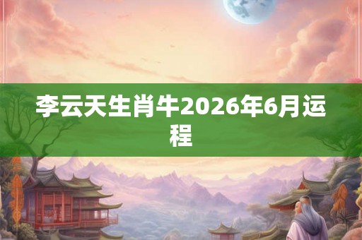 李云天生肖牛2026年6月运程